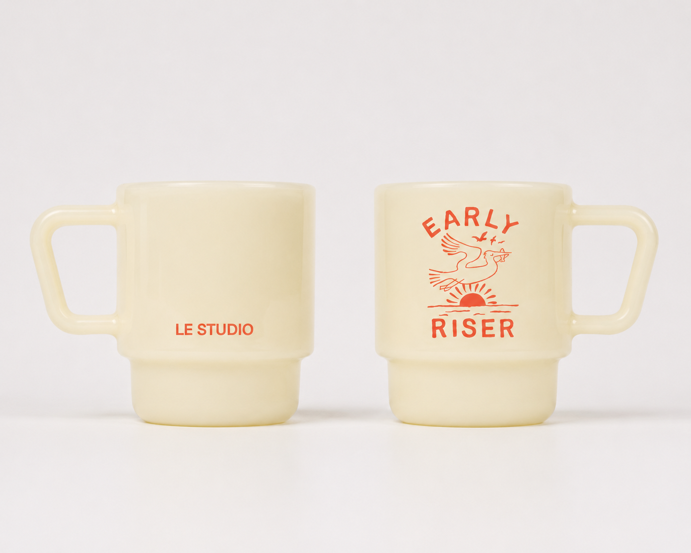 Early Riser Milk Glass Mug