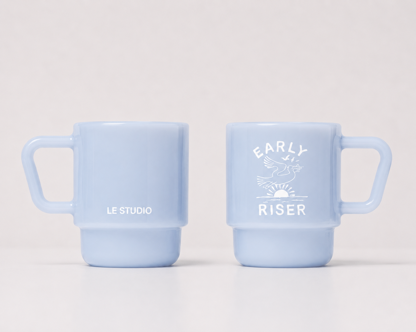 Early Riser Milk Glass Mug