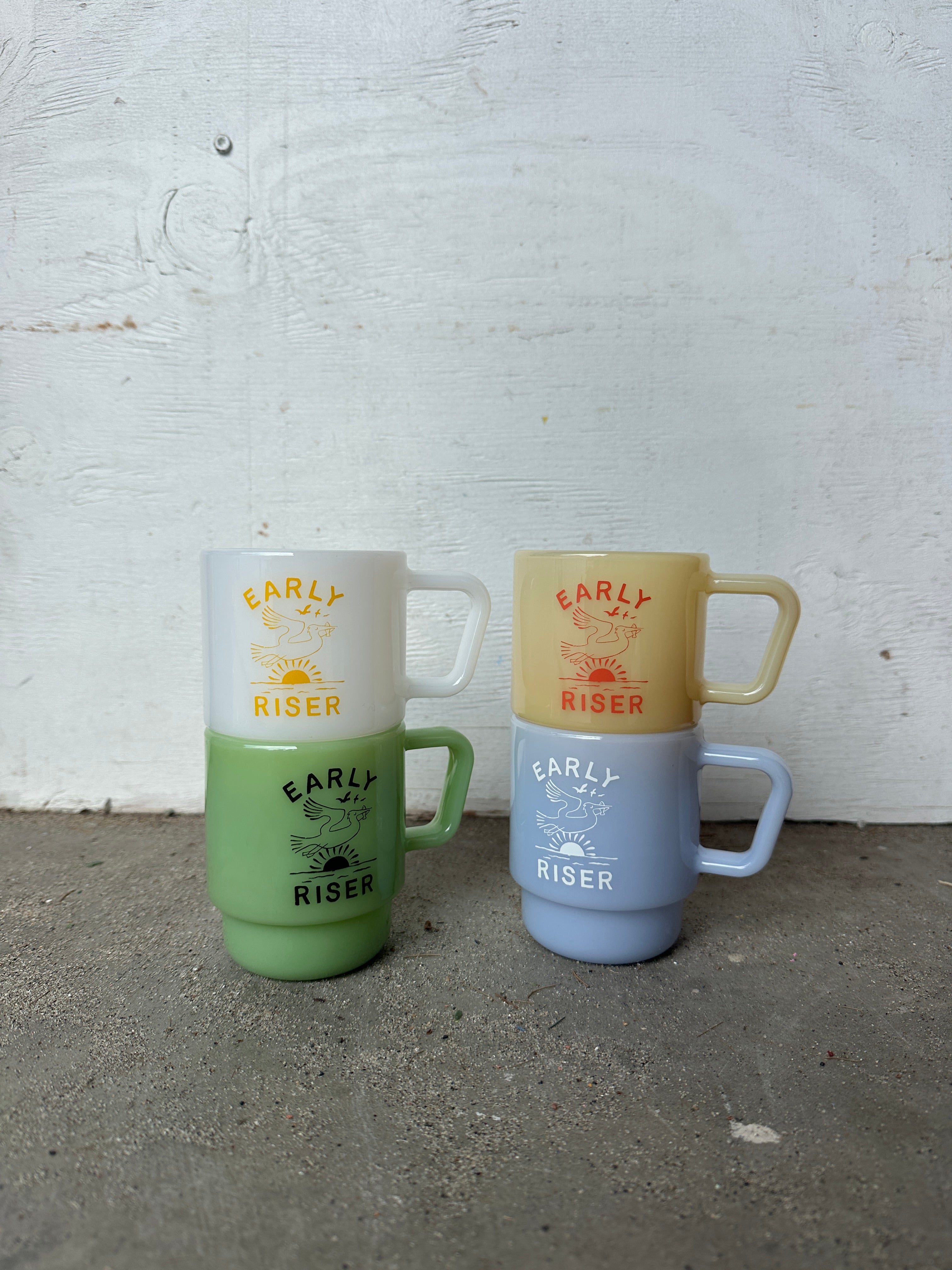 Early Riser Milk Glass Mug