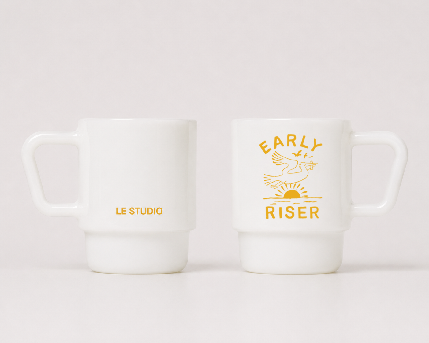 Early Riser Milk Glass Mug