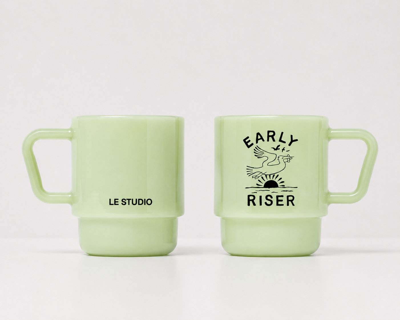 Early Riser Milk Glass Mug