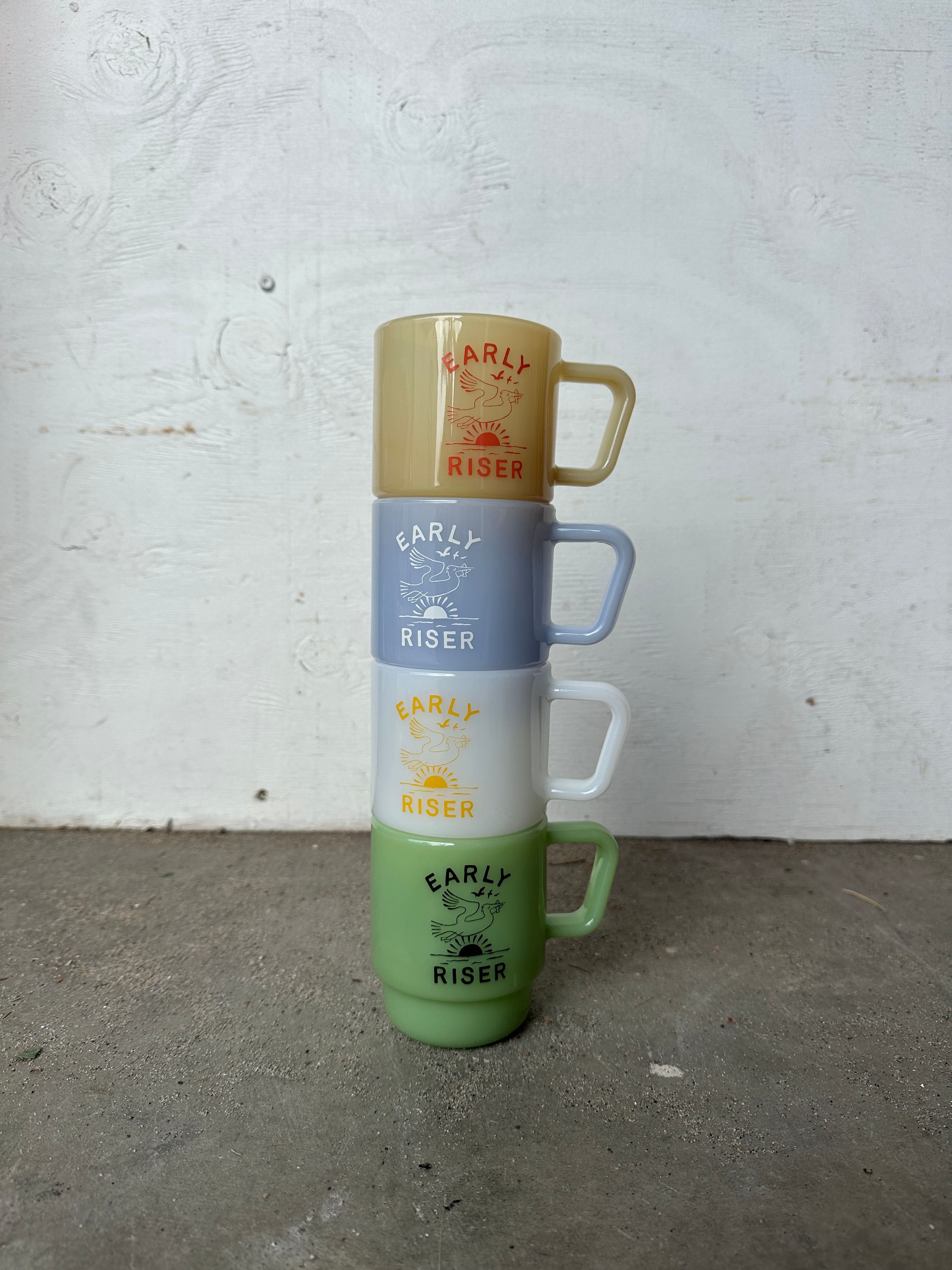 Early Riser Milk Glass Mug