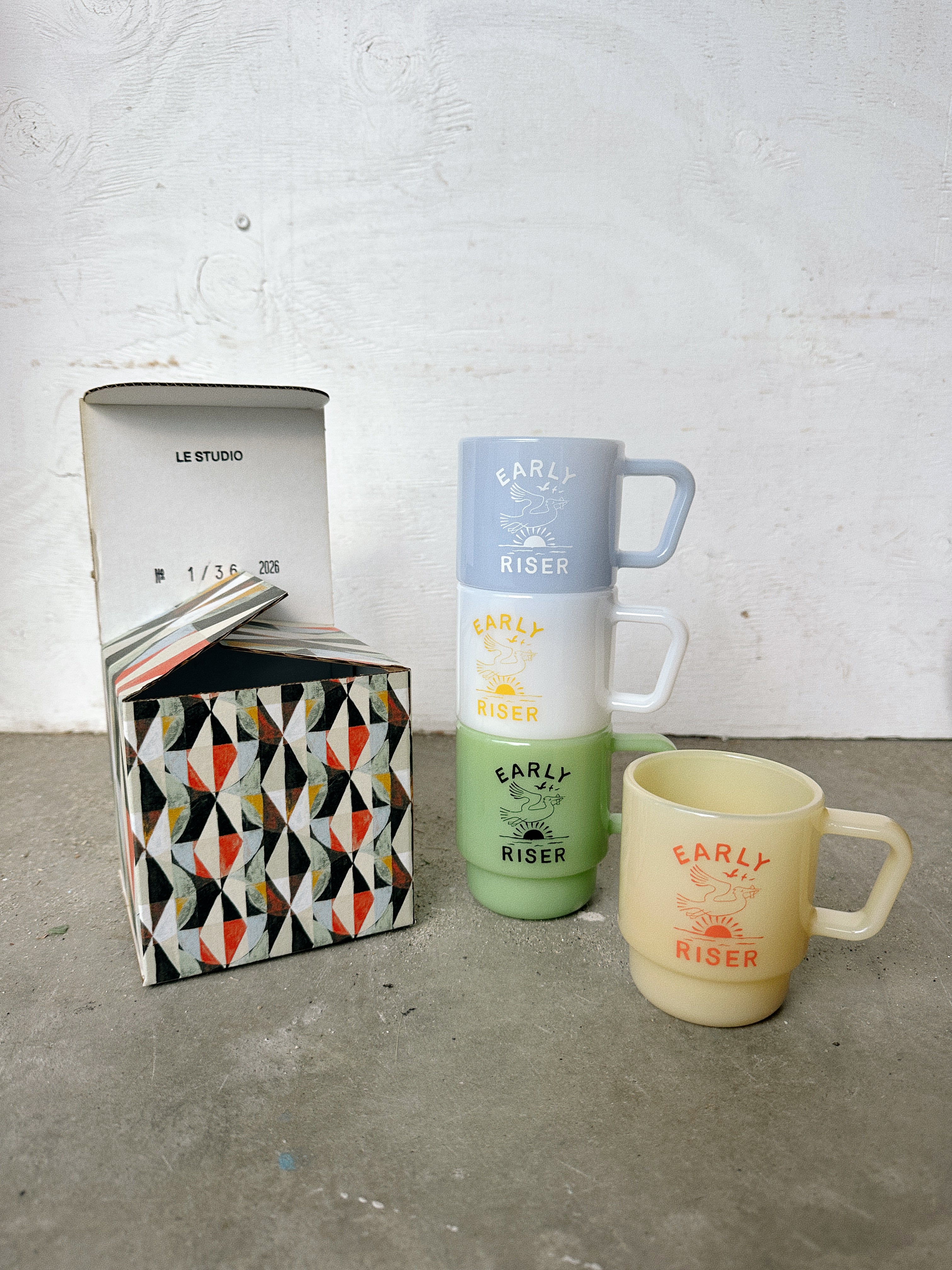 Early Riser Milk Glass Mug